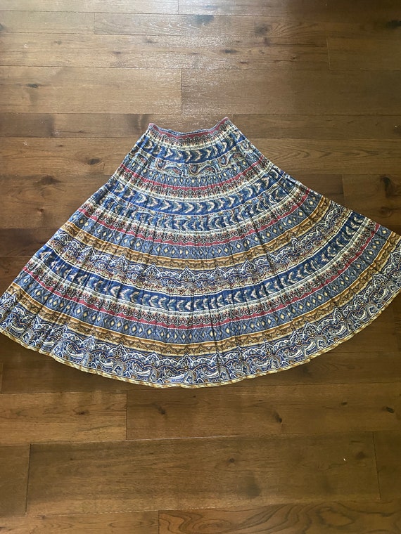 Vintage Cotton Maxi Skirt / Broomstick skirt / Boh