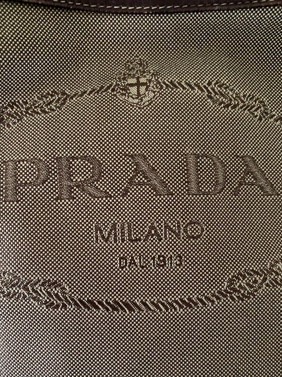 Vintage PRADA Canapa Logo Jacquard Shoulder Bag