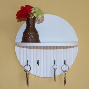 Wall Mount Entryway Organizer: Key Hooks, Mail Holder & Shelf