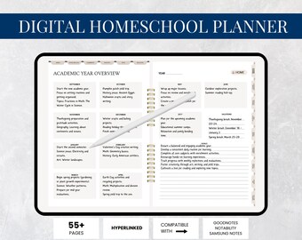 Digital Homeschool Planner: Hyperlinked, Undated (PDF)