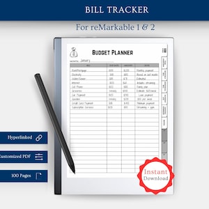 Planificador de presupuesto reMarkable: Registro digital de facturas y gastos (PDF)