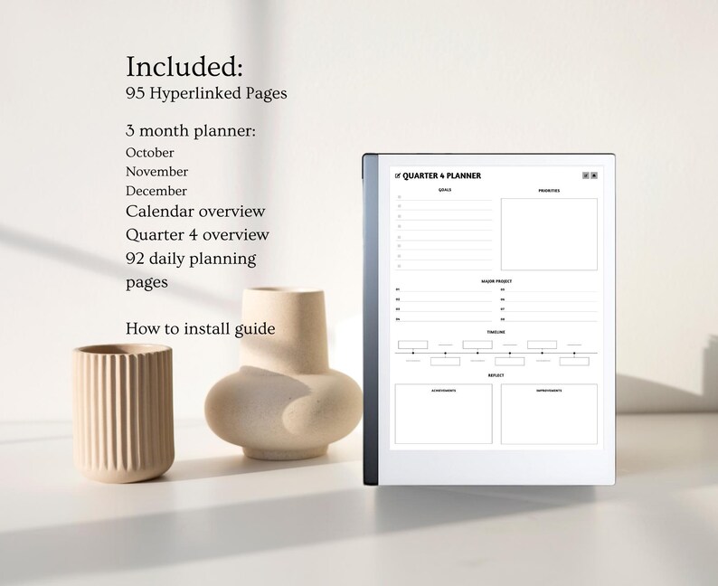 Remarkable 2 Quarterly Planner: 12 Week Goal Tracker (PDF) - Etsy