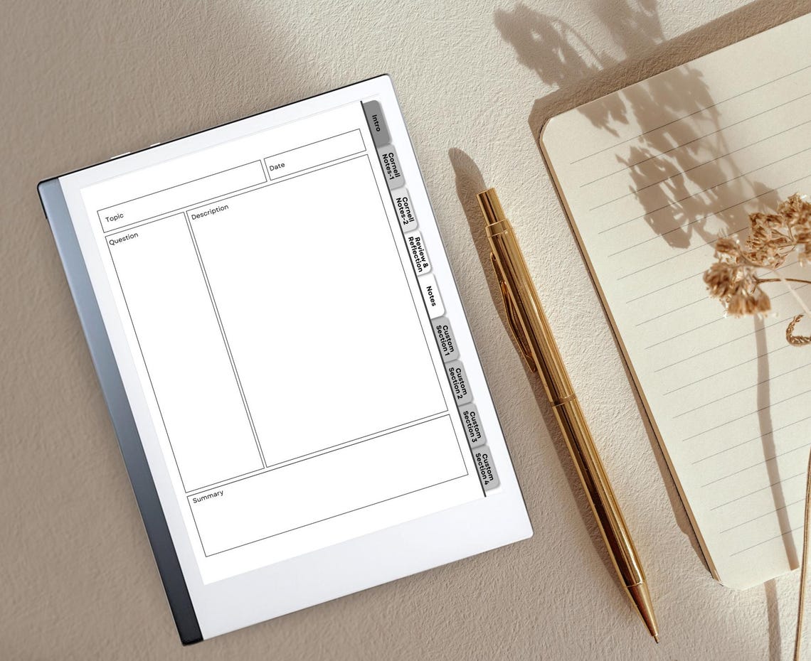 Cornell Notes, Remarkable 2, Note Taking, Note Taking Template, Cornell ...