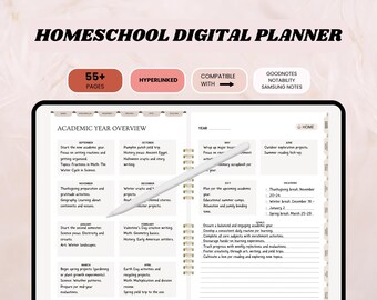Digital Homeschool Planner: Hyperlinked, Undated (PDF)
