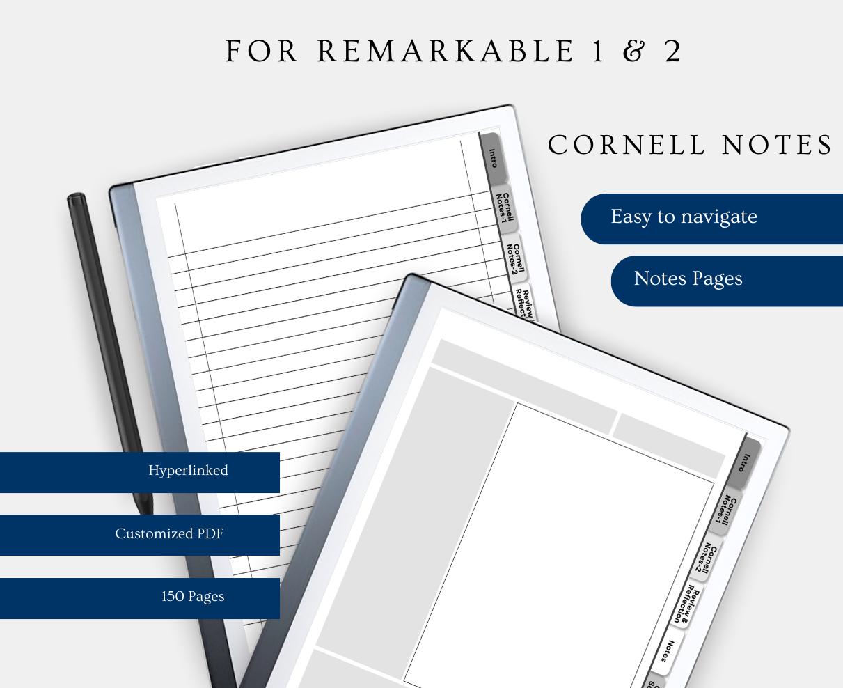 Cornell Notes, Remarkable 2, Note Taking, Note Taking Template, Cornell ...
