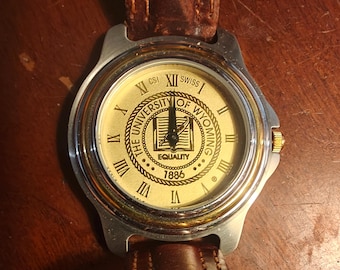 Vintage CSI Swiss Watch – University of Wyoming Cowboys Lederarmband Schweizer Uhrwerk Sammleruhr