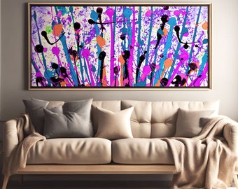 Cuadro abstracto con textura pintado con acrílico, lienzo listo para colgar, Arte expresionista firmado por El pintor de negro