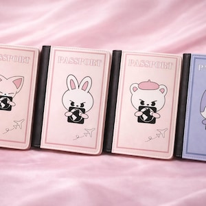 Stray kids Wolf Chan Passport Cover: Kpop Travel Wallet, RFID Faux Leather