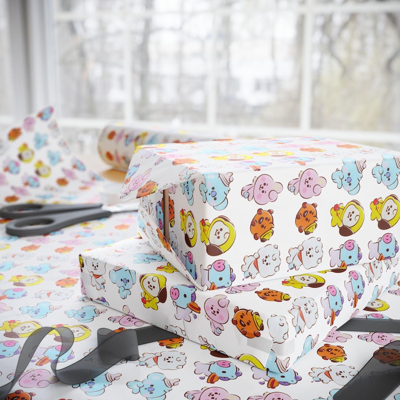 BT21 Wrapping Paper, Kpop ARMY Gift, 90gsm Fine Art Paper image 5