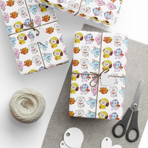 BT21 Wrapping Paper, Kpop ARMY Gift, 90gsm Fine Art Paper image 1