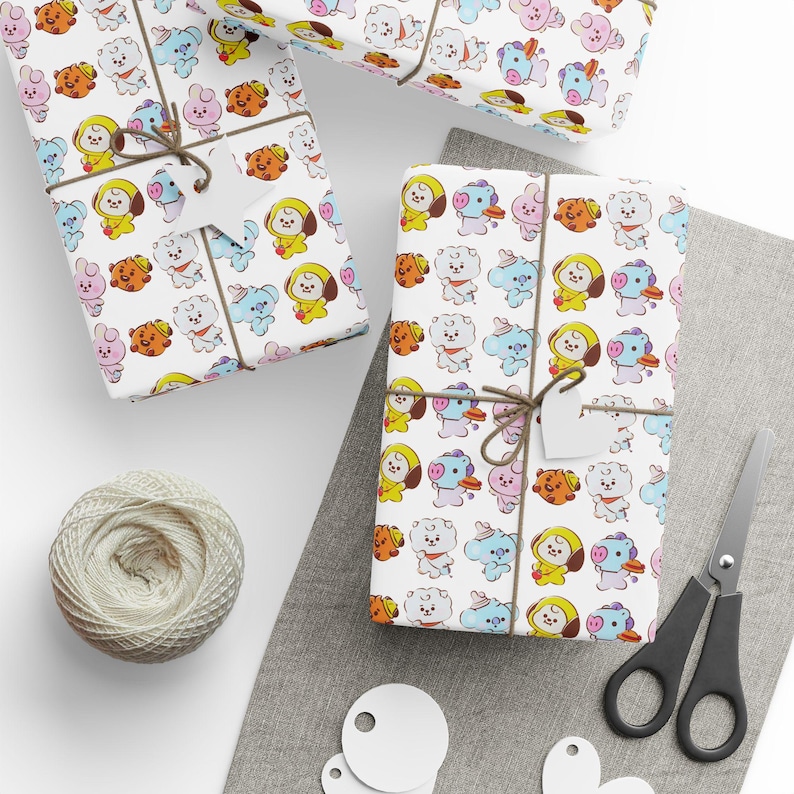 BT21 Wrapping Paper, Kpop ARMY Gift, 90gsm Fine Art Paper image 1