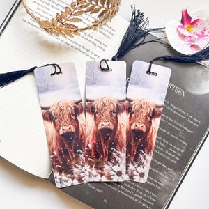 Highland Cow Bookmark - Handmade Bookish Reading Accessory - Cute Gift for Readers and Book Lovers - Animal Bookmark - Bookish Merch