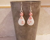 Fabulous Upcycled Pink Gooseberry Pyrex Earrings