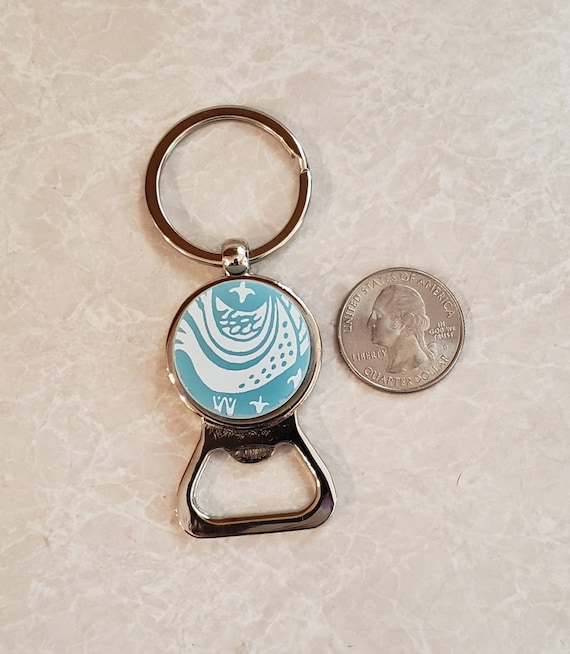Upcycled Pyrex Butterprint Keychain/Bottle Opener - image 1