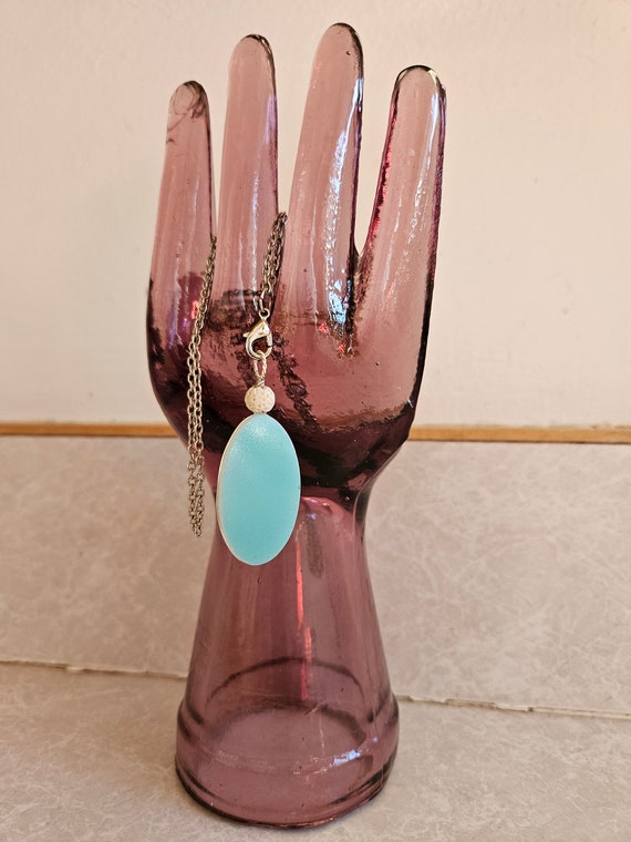 Upcycled Pyrex Turquoise Vintage Necklace - image 1