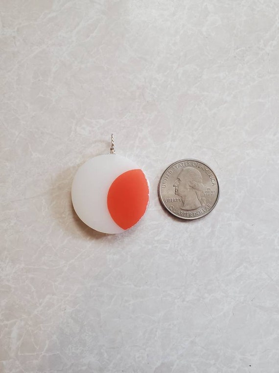 Hazel Atlas Orange Dot Necklace Pendant - image 2