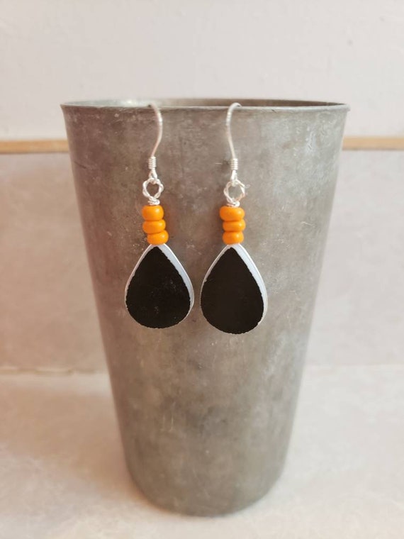 SpOoKy Halloween Upcycled Pyrex Earrings