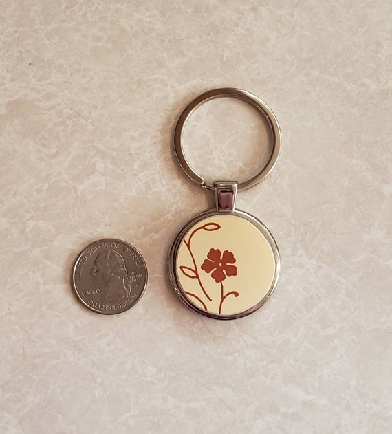 Trailing Flowers Pyrex Keychain - image 1