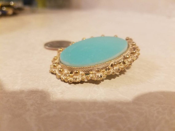 Upcycled Pyrex Turquoise Gold Vintage Necklace/Br… - image 3