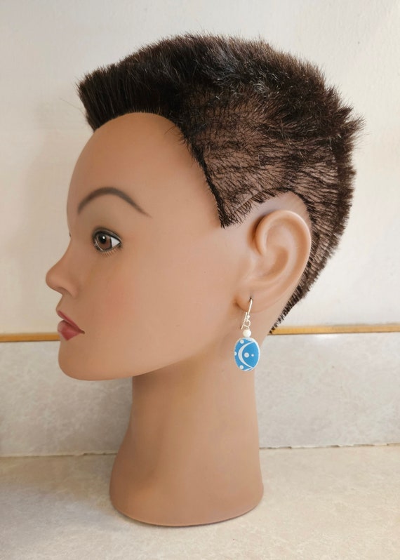 Repurposed  Snowflake Garland Pyrex Earrings - image 4