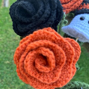 Cute Crochet Halloween Rose Bouquet Halloween Roses Ghost Roses - Etsy