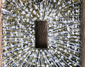 Placa de interruptor de palanca única intergaláctica: técnica mixta Art Déco