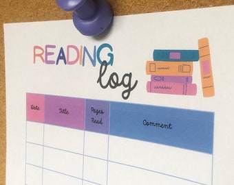 Registro de lectura para la educación en casa: colorido, sencillo y fácil de usar (archivo PDF)