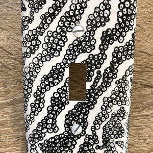 Hand-Drawn Microbiology Art Switchplate: Black & White Single Toggle