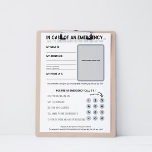 Safety, Emergency Printable, Easy to Read, Simple, practice, learn about dialing 911, Holiday Safety, kids, prepared, conversation tool, PDF
