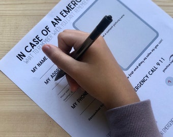 Imprimible de emergencia 911: Seguridad en el hogar para niños (PDF)