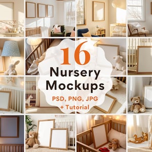 Nursery Art Frame Mockup, Canva Poster Mockup, Neutral Nursery Mockup, Boho Nursery Mockup, Baby Frame Mockup, Nursery Poster PSD Mockup