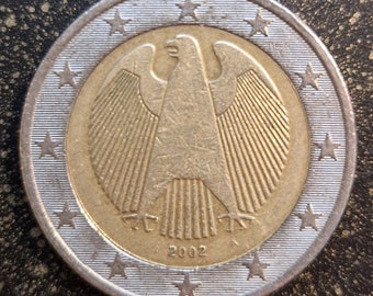 Moneta da 2 euro Federal Eagle 2002 Lettera Presenta diversi difetti Rara