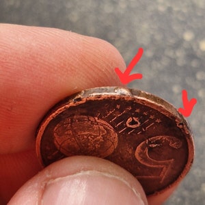 Moneta 5 centesimi di euro Germania 2005 G Molto Rarissima FAUTÉ immagine 6