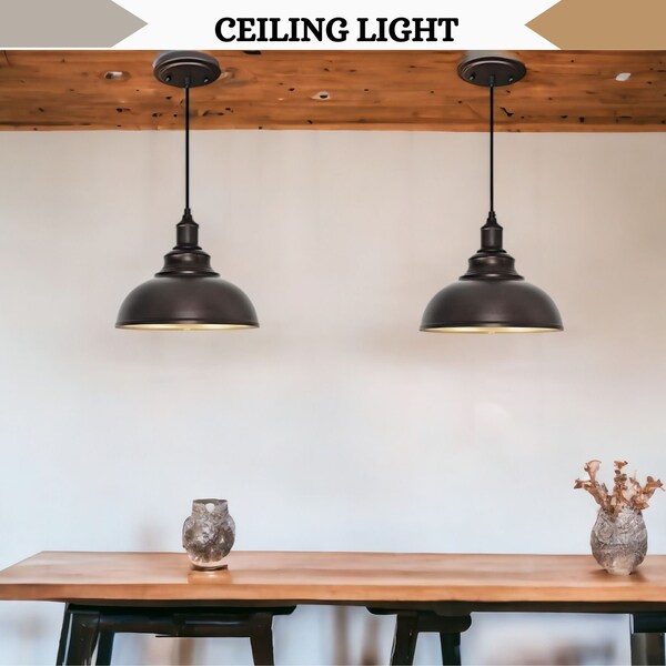 Modern Pendant Light  Black Kitchen Island Lighting - Modern  Hanging Barn Lamp Fixtures for Vintage Chandelier Ambiance - 2 Pack