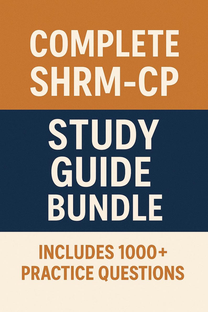 SHRM-CP Exam Bundle! DETAILED Study Guide and 1000+ Questions Practice ...