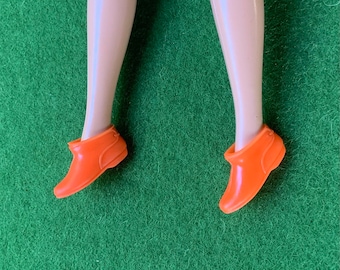 Vintage Francie Barbie ORANGE squishy ankle boots 1960s Japan