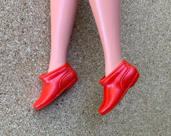 Vintage Francie Barbie RED squishy ankle boots 1960’s Japan