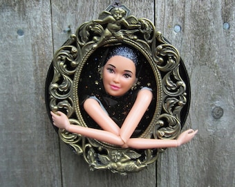 Upcycled altered doll Wall Art - Heavenly Embrace