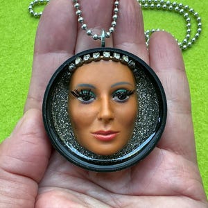 Doll Face Necklace upcycled