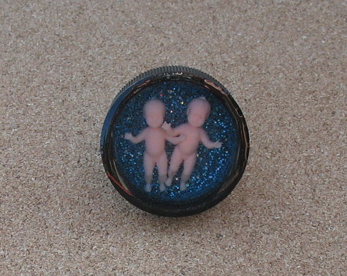 Upcycled Bottle Cap Doll Ring Sibling Rivalry Etsy