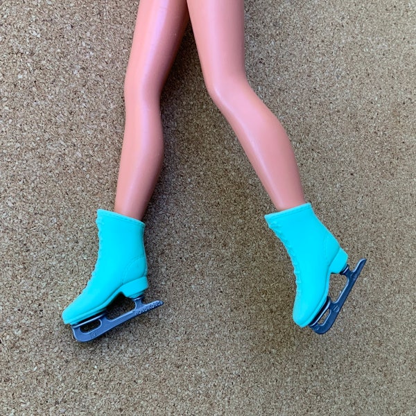 Vintage mint green Barbie doll ice skates, doll not included