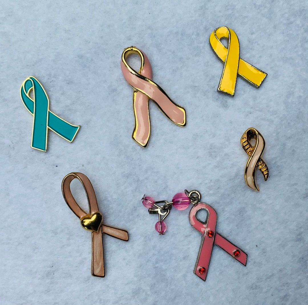 Lot of 6 Ribbon Awareness Lapel Pins Charm Jewelry Pink Blue - Etsy