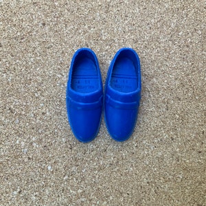 Vintage Ken doll shoes, royal blue loafers made in Malaysia