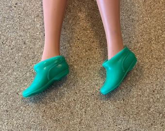 Vintage Francie Barbie GREEN squishy ankle boots 1970’s Taiwan