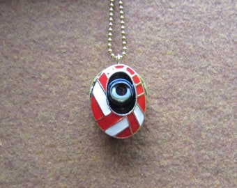 SALE ITEM - Brown Eyed Blinker - Upcycled Bottle Cap pendant
