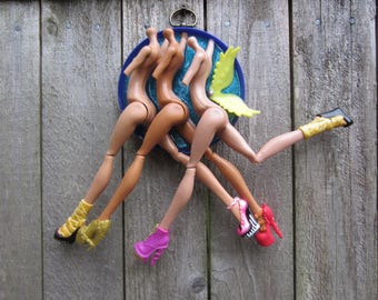 Angels Walk Among Us - upcycled doll assemblage