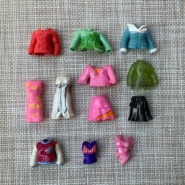 Lot of 12 Polly Pocket clothes tops skirts dresses