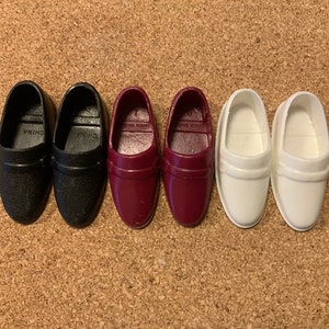 Lot of 3 Vintage Ken doll shoes Black White Maroon, DOLLS NOT INCLUDED