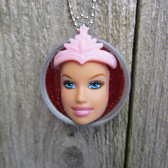 barbie head necklace