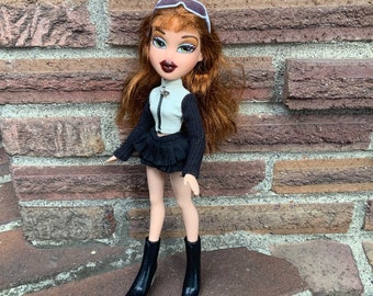 Vintage Bratz doll Meygan redressed in black and white